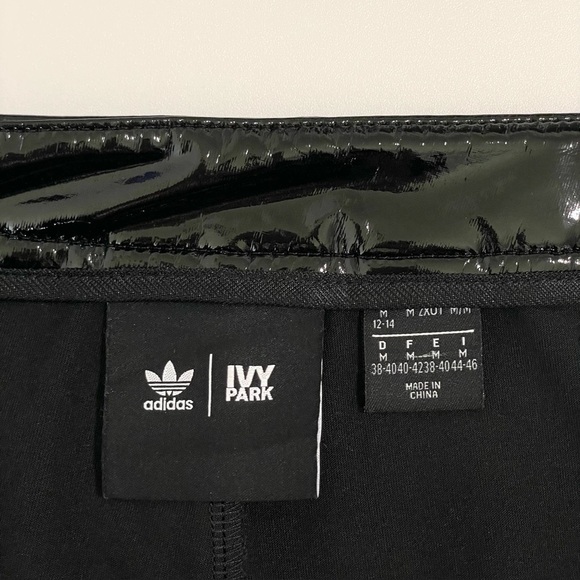 Adidas Ivy Park Glossy Latex High Waist Skinny Pant Black Medium - Picture 16 of 16